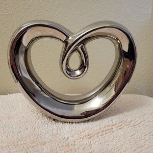 Silver heart home decor